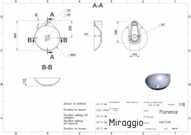 Раковина для ванной Miraggio Florence 46,5х40 см кварцевый песок Mirastone черный 0000682