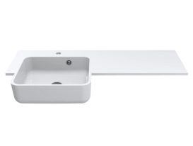 Раковина для ванної Miraggio FONTANA L 104х45 см Miramarble білий глянсовий 0000518