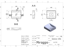 Раковина для ванной Miraggio Geneva 450 44,5х39,5 см Mirastonе black shine 8813464