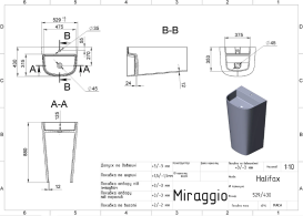 Раковина для ванної Miraggio HALIFAX MATT підлогова 53х43 см Miramarble білий матовий 0000533