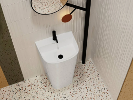 Раковина для ванної Miraggio HALIFAX підлогова 53х43 см Miramarble білий глянсовий 0000532