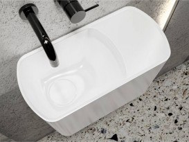 Раковина для ванної Miraggio Helix L 45х22 см Miramarble білий глянцевий 0001606