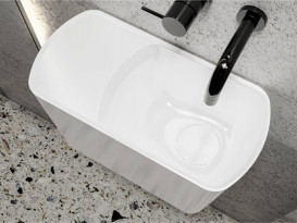 Раковина для ванної Miraggio Helix R 45х22 см Miramarble білий глянсовий 0001549