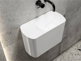 Раковина для ванної Miraggio Helix R 45х22 см Miramarble білий глянсовий 0001549