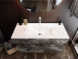 Раковина для ванной Miraggio Jessel 1000 литой мрамор Miramarble белый 0000796