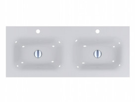 Раковина для ванной Miraggio Jessel 1100-2 двойная литой мрамор Miramarble белый 0000923