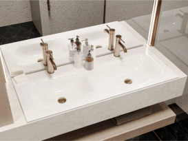 Раковина для ванной Miraggio Jessel 1100-2 двойная литой мрамор Miramarble белый матовый 0000939