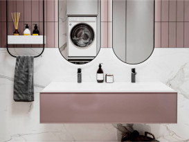 Раковина для ванной Miraggio Jessel 1200-2 двойная литой мрамор Miramarble белый 0000783