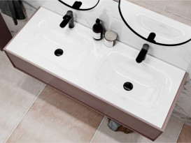 Раковина для ванной Miraggio Jessel 1200-2 двойная литой мрамор Miramarble белый матовый 0000784