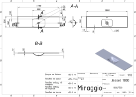 Раковина для ванной Miraggio Jessel 1800 Miramarble белый глянцевый 0002701