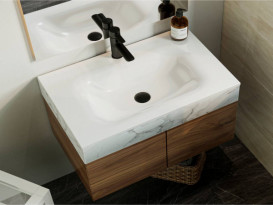 Раковина для ванной Miraggio Jessel 700 литой мрамор Miramarble белый 0000750