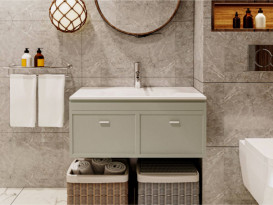 Раковина для ванної Miraggio Jessel 800 литий мармур Miramarble білий матовий 0000749