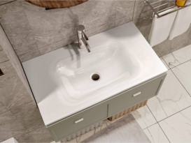 Раковина для ванної Miraggio Jessel 800 литий мармур Miramarble білий матовий 0000749