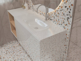 Раковина для ванной Miraggio Jessel 900 литой мрамор Miramarble белый 0000798