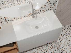 Раковина для ванной Miraggio Jessel 900 литой мрамор Miramarble белый матовый 0000799