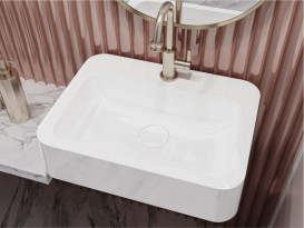 Раковина для ванной Miraggio Kelley 55х41 см литой мрамор Miramarble белый 0000944