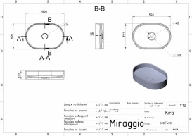 Раковина для ванной Miraggio Kira 60х40 см Mirasoft Technology белый матовый 0001051