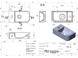 Раковина для ванної Miraggio KO R Matt 40х22 см Miramarble Matt білий матовий 69125611