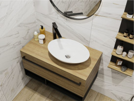 Раковина для ванной Miraggio Kristina 50х35 см литой мрамор Miramarble белый 0000761