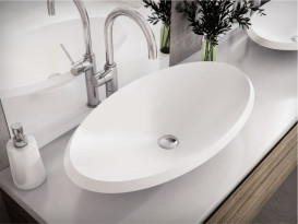 Раковина для ванної Miraggio Lex R 700C 69х38 см Miramarble білий глянсовий 0002012