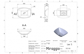 Раковина для ванної Miraggio Lex S 560 накладна білий матовий 0000209