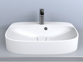 Раковина для ванної Miraggio Lifou накладна з отвором під змішувач білий глянсовий 0000650