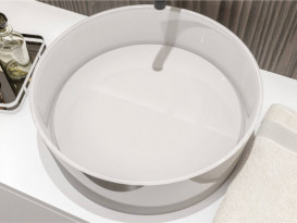 Раковина для ванной Miraggio Lola Ø45 см литой мрамор Miramarble белый 0000640