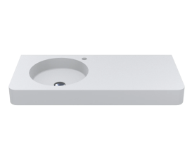 Раковина для ванної Miraggio Loop 1000 L Matt 99,7х44,8 см Miramarble Matt білий матовий 8813977
