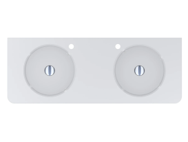 Раковина для ванной Miraggio Loop 1200-2 119,7х44,8 см Miramarble белый глянцевый 8814001