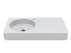 Раковина для ванної Miraggio Loop 800 L 79,7х44,8 см Miramarble білий глянсовий 8813981