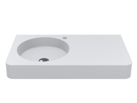 Раковина для ванной Miraggio Loop 800 L Matt 79,7х44,8 см Miramarble Matt белый матовый 8813982