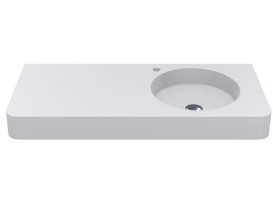 Раковина для ванної Miraggio Loop R 100х45 см мармур литий Miramarble білий матовий 8814191