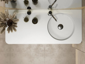 Раковина для ванной Miraggio Loop R 100х45 см литой мрамор Miramarble белый матовый 8814191