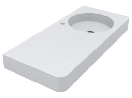 Раковина для ванной Miraggio Loop R 100х45 см литой мрамор Miramarble белый матовый 8814191