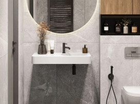 Раковина для ванної Miraggio Loop R 80х45 см мармур литий Miramarble білий 8814187