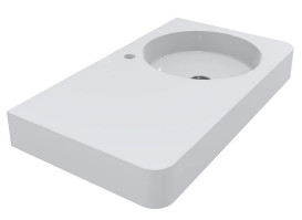 Раковина для ванної Miraggio Loop R 80х45 см мармур литий Miramarble білий 8814187