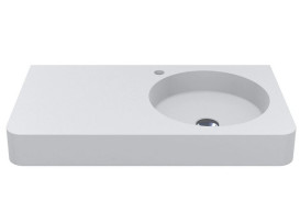 Раковина для ванной Miraggio Loop R 80х45 см литой мрамор Miramarble белый матовый 8814188