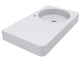 Раковина для ванной Miraggio Loop R 80х45 см литой мрамор Miramarble белый матовый 8814188