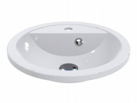 Раковина для ванної Miraggio Madison Ø43 см литой мармур Miramarble білий 0001053