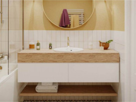 Раковина для ванної Miraggio Madison Ø43 см литой мармур Miramarble білий 0001053