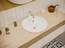 Раковина для ванної Miraggio Madison Ø43 см литой мармур Miramarble білий 0001053