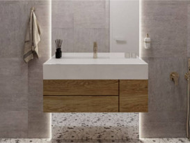 Раковина для ванной Miraggio Mares 1000 литой мрамор Miramarble белый матовый 0000770