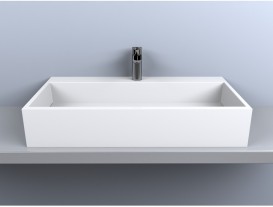 Раковина для ванной Miraggio Mares 800 накладная с отверстием для смесителя белый глянцевый 0000215