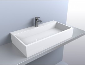 Раковина для ванной Miraggio Mares 800 накладная с отверстием для смесителя белый глянцевый 0000215