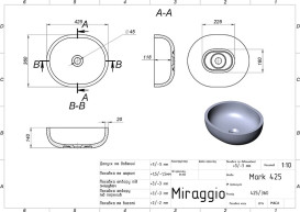 Раковина для ванной Miraggio Mark  42,5х36 см литой мрамор Mirasoft Technology белый 0002684
