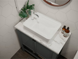 Раковина для ванной Miraggio Marrakesh 380 литой мрамор Miramarble белый матовый 0000935