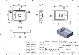 Раковина для ванной Miraggio Marrakesh R 51,9х38 см литой мрамор Miramarble белый матовый 8814255