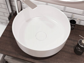 Раковина для ванной Miraggio Marta 420 литой мрамор Miramarble белый матовый 0000730