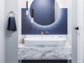 Раковина для ванної Miraggio Marta 900 литий мармур Miramarble білий 0000692