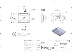 Раковина для ванной Miraggio Marteen 500 49,9х40,1 см Mirastonе black shine 0002610